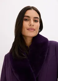 Lange jas met afneembare kraag van imitatiebont, bonprix