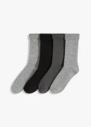 Thermosokken (4 paar) met omslag en frotté binnenin, bonprix