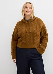 Grof gebreide trui met capuchon, bonprix