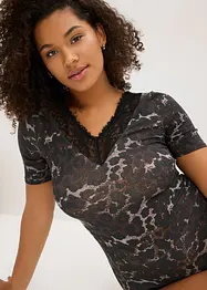 Body van modal met kant en halflange mouwen, bonprix