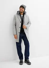 Lange 2-in-1 blazerjas met uitneembare capuchon, bonprix