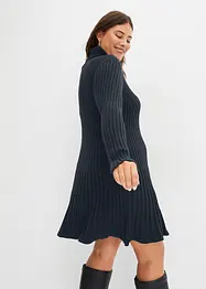 Gebreide jurk met col, bonprix