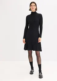 Gebreide jurk met col, bonprix