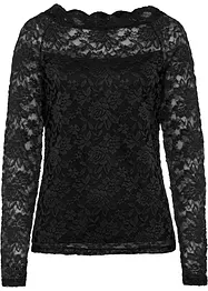 Kanten shirt met lange mouwen, bonprix