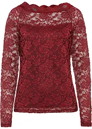 Kanten shirt met lange mouwen, bonprix
