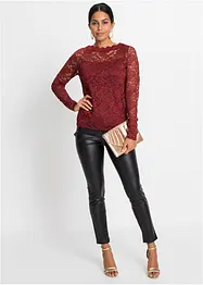 Kanten shirt met lange mouwen, bonprix