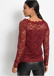 Kanten shirt met lange mouwen, bonprix