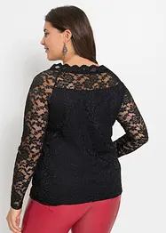 Kanten shirt met lange mouwen, bonprix