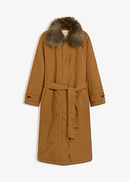 Gewatteerde trenchcoat met afneembare bontkraag, bonprix