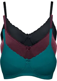 Bh zonder beugels (set van 3) met katoen, bonprix