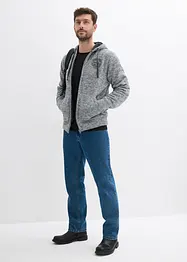 Sweatvest met capuchon en teddy voering, bonprix