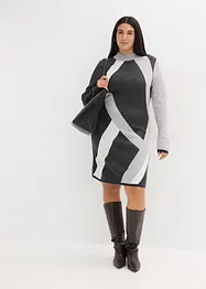 Gebreide jacquard jurk met trendy strepen, bonprix