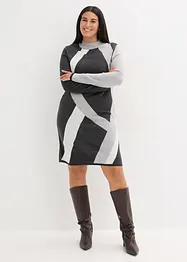 Gebreide jacquard jurk met trendy strepen, bonprix
