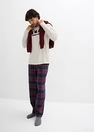 Pyjama met flanellen broek van zacht katoen en geschenktasje, bonprix