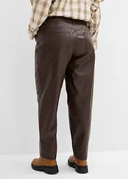 Imitatieleerbroek in barrelvorm, mid waist, bonprix