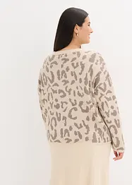 Jacquard oversized trui met pailletten, bonprix