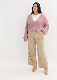 Oversized vest met glanzend garen en wol, bonprix