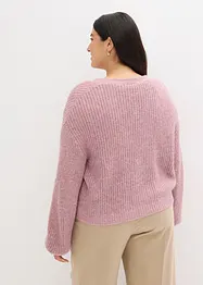 Oversized vest met glanzend garen en wol, bonprix