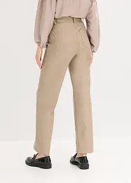 Imitatieleren broek met biezen, straight leg, bonprix