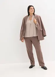 Tuniekblouse van glanzend satijn met biezen, bonprix