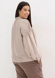 Tuniekblouse van glanzend satijn met biezen, bonprix