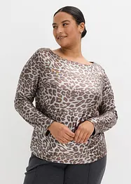 Shirt met glanzende luipaardprint, bonprix