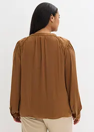 Blouse met biezen van kant, bonprix