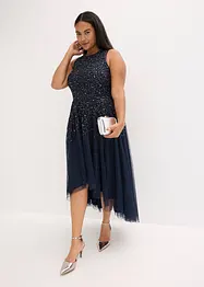 High-low jurk met paillettenborduursel, bonprix
