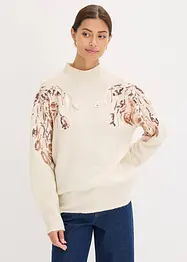 Oversized trui met pailletten, bonprix