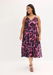 Midi jurk van glanzend fluweel, bonprix