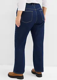 Straight jeans met comfortband met strass, mid waist, bonprix