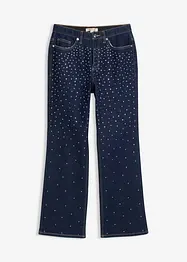 Straight jeans met comfortband met strass, mid waist, bonprix