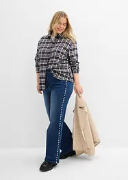 Flared jeans met studs, high waist, bonprix