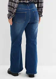 Flared jeans met studs, high waist, bonprix