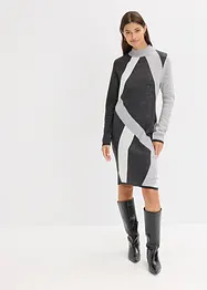 Gebreide jacquard jurk met trendy strepen, bonprix