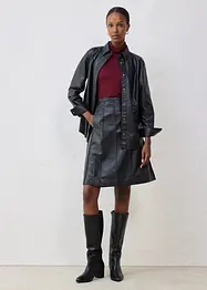 Uitlopende leren rok van lamsnappa, bonprix