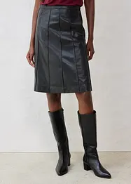 Uitlopende leren rok van lamsnappa, bonprix