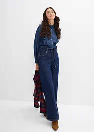 Wide leg jeans met mid waist, bonprix