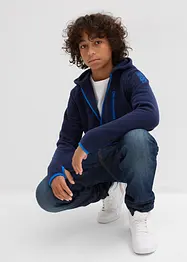 Fleece vest met contrasten, bonprix