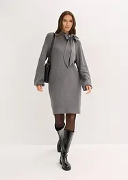 Gebreide jurk met strik in een zachte viscosemix, bonprix