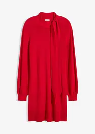 Gebreide jurk met strik in een zachte viscosemix, bonprix