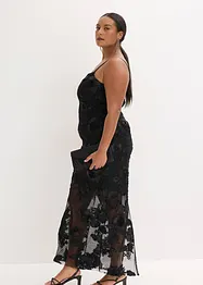 Maxi jurk met gebloemd borduursel, bonprix