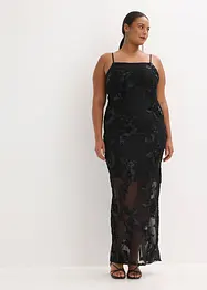 Maxi jurk met gebloemd borduursel, bonprix