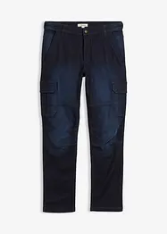 Thermo regular fit cargo jeans met comfortband en flanellen voering, straight, bonprix