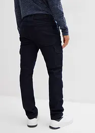 Thermo regular fit cargo jeans met comfortband en flanellen voering, straight, bonprix
