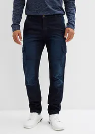 Thermo regular fit cargo jeans met comfortband en flanellen voering, straight, bonprix