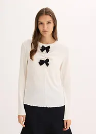 Longsleeve van gestructureerde crêpe, bonprix