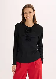 Longsleeve van gestructureerde crêpe, bonprix