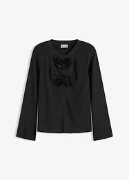 Longsleeve van gestructureerde crêpe, bonprix