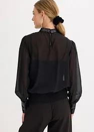 Blouse van fijne tule met pailletten, bonprix